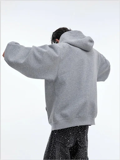 Title 9, Rhinestone Detachable Tie Hooded Sweater Baggy ...