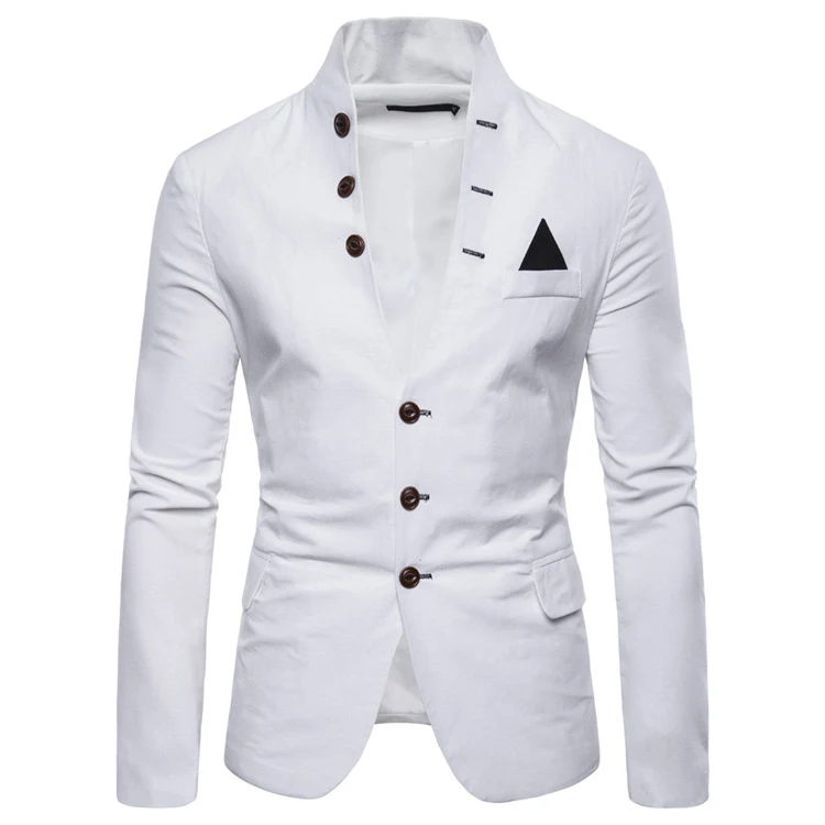 Men's Slim Fashion Multi Button Decorative Suit, Casual Stand Up Collar Jacket for a modern, stylish look and comfortabl — photo 4