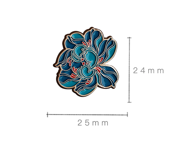 Title 4, Nationale stijl pioen bloem broche schattig Jap...