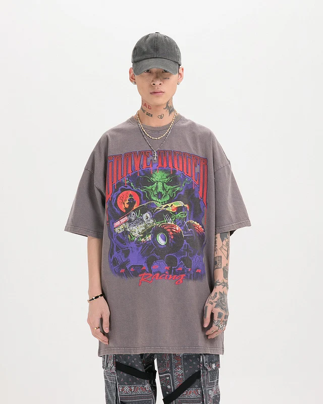 Title 3, Hip hop retro loose short sleeve t-shirt for ul...