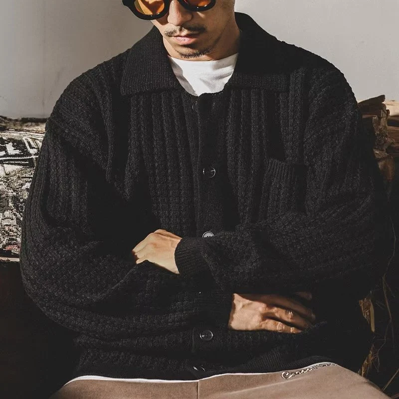 Casaco de malha casual masculino, ideal para um visual moderno e confortável. Perfeito para diversas ocasiões, combine estilo e praticidade. — foto 13