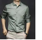 Camisa de hielo de seda de alta gama para negocios Confort y estilo superiores Transpirable y elegante Perfecta para reuniones y trabajo — foto 3