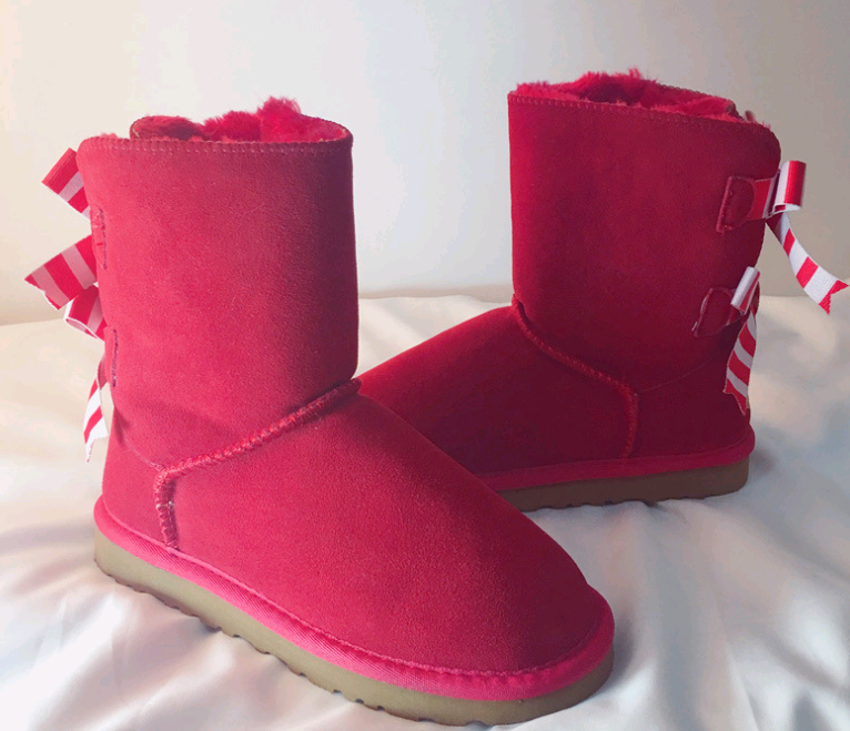 Botas de neve femininas com laço duplo, couro scrub, espessamento, antiderrapantes, quentes, com espuma e sola de tendão. — foto 16
