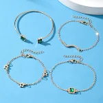 Conjunto de pulseira XINGX de diamante quadrado esmeralda. Brilho e sofisticação para o seu pulso. Eleve seu estilo com esta joia única. — foto 3