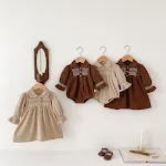 Vestido Macacão Triangular Bebê Menina Corduroy Conforto e Estilo. Ideal para o Dia a Dia. Macio e Durável. Compre Agora! — foto 1