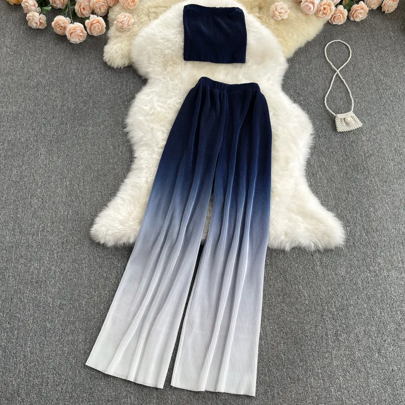 Title 6, Conjunto top tubo feminino com gradiente de cor...