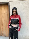 Women's Fashion Casual Long Sleeve Contrast Color Mid-length Short Leather Jacket - Stylish and versatile outerwear for — photo 7