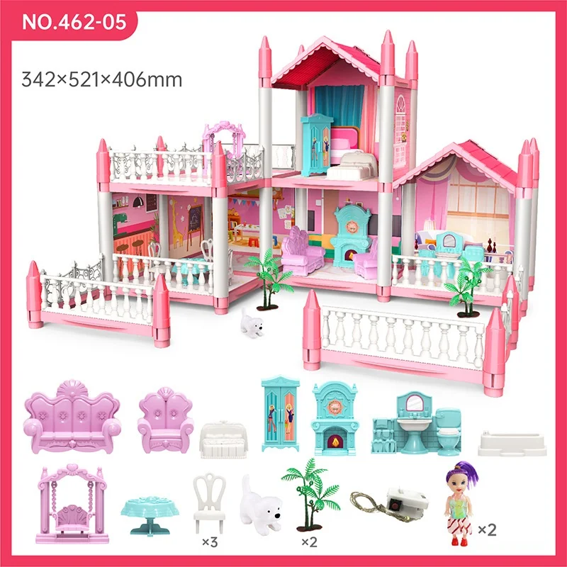 Title 3, Girl Play House Assemble DIY Toy Cottage Villa ...