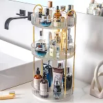 Suporte giratório para cosméticos de banheiro e mesa Mantenha seus produtos de beleza organizados e economize espaço no banheiro com facilidade. — foto 1