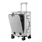 Mala de viagem com estrutura de alumínio, grande capacidade e abertura frontal. Ideal para viagens longas, resistente e prática. — foto 5