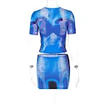 European and American Fashion Sexy Print Personality Street Style Short T Slim Fit Skirt Suit, perfect for a confident, — photo 13