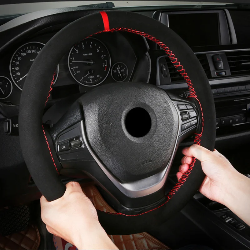 Automobile Wool Microfiber Steering Wheel Cover, soft and luxurious, improves grip and comfort, protects your wheel, dur — photo 6