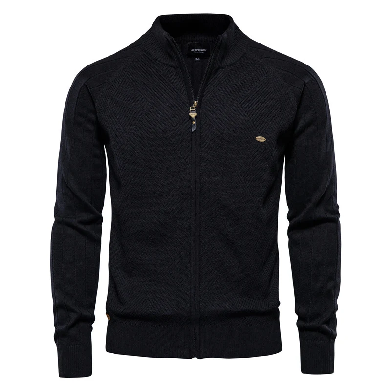 Maglione casual da uomo in maglia jacquard con collo alto, perfetto per un look rilassato ed elegante, comodo e versatile per ogni occasione. — foto 5