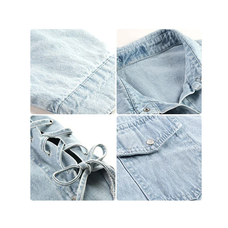 Title 3, Loose denim shirt female