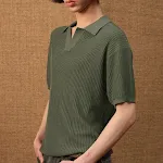 Business Style Polo Collar Stripes Ice Silk Breathable Shirt. Perfect for work and everyday wear, offering comfort and a — photo 7