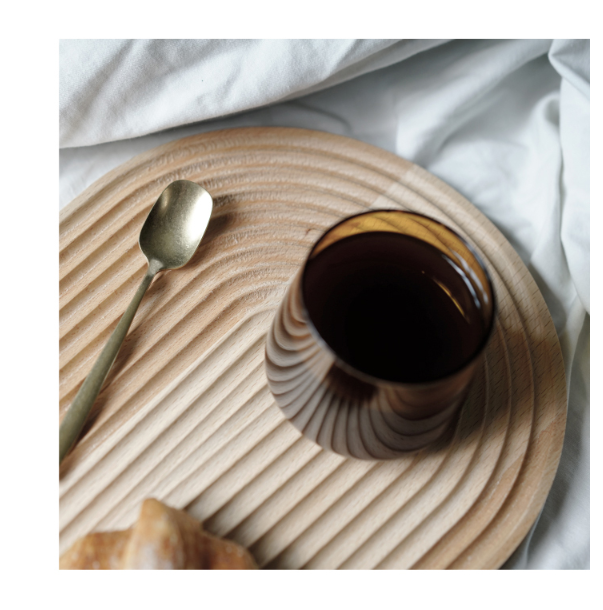 Title 5, Breakfast plate bread board log with creative c...