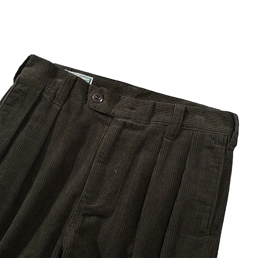 Title 13, Retro Casual Cropped Pants Mens Thick Corduroy