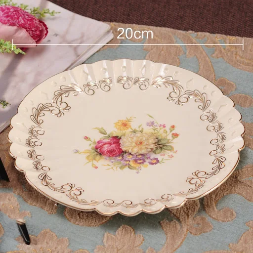 Title 1, Ceramic Plate Home Creative Round Fruit Plate S...