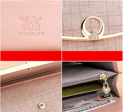 Title 1, Womens Wallet Leather Tri-Fold Wallet Long Wal...