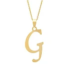 Colar com pingente de letra em inglês de aço inoxidável. Elegância e durabilidade em um acessório moderno e personalizável para você. — foto 41