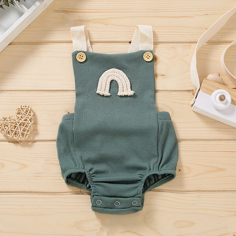 Macacão de bebê unissex de verão sem mangas com gancho oculto, ideal para homens e mulheres, conforto e praticidade garantidos. — foto 12