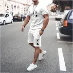 Men's European and American Spring Summer Clothing Slim Fashion Casual Printing Suit, perfect for a stylish and comforta — photo 3