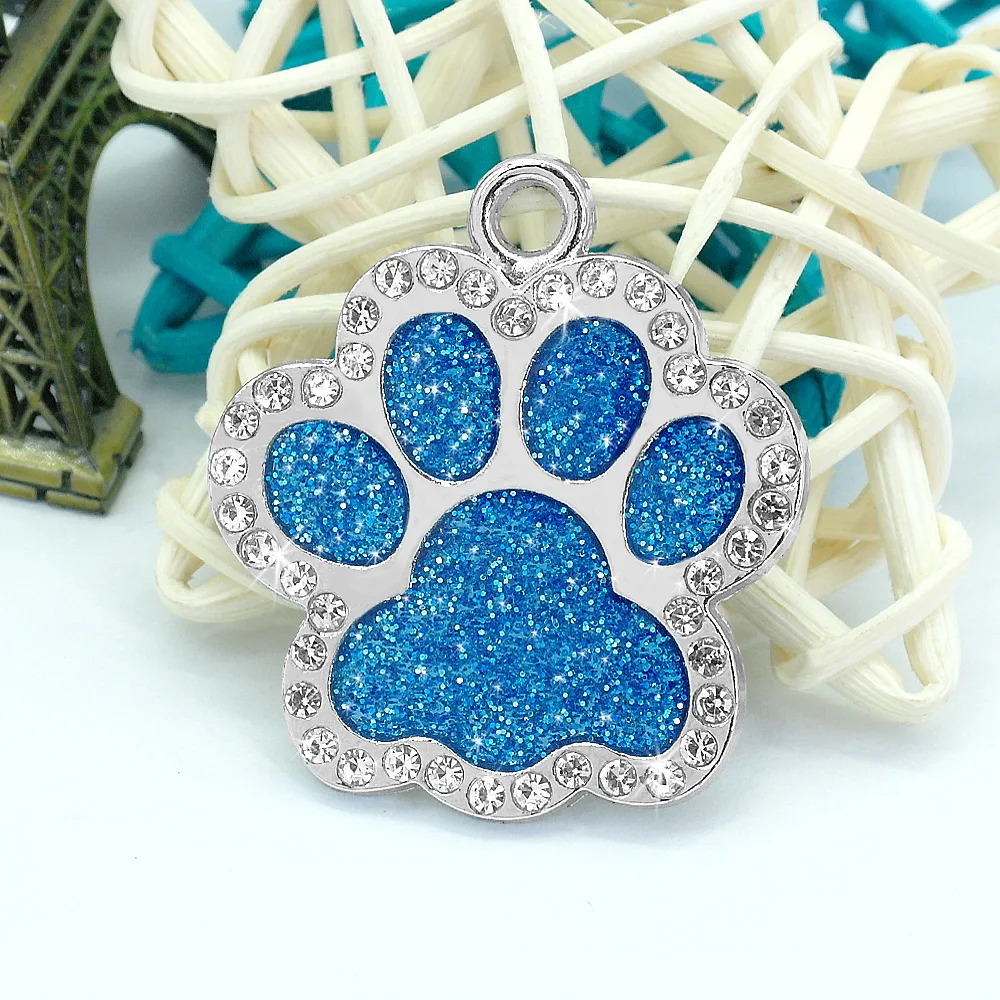 Title 16, Personalized Dog Cat ID Tag Bling Rhinestone Pu...