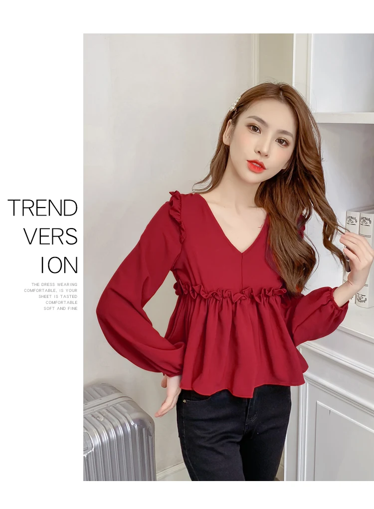 Title 10, Damen-Hemd aus rotem Chiffon im Western-Stil, k...
