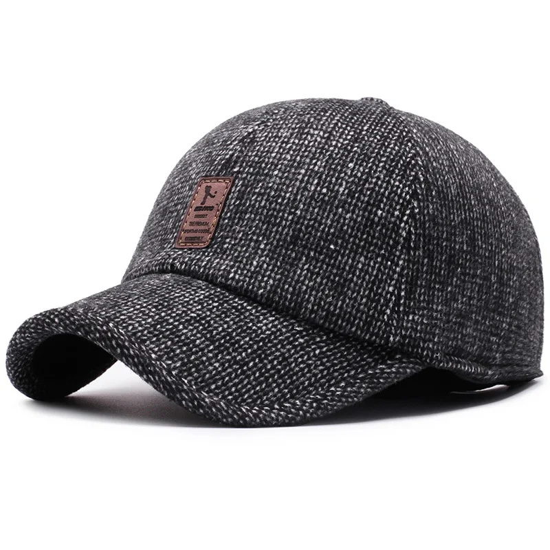 Men's Middle-aged and Elderly Wool Baseball Cap. Warm, comfortable and stylish winter headwear. Offers protection from t — photo 1