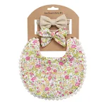 Babador e Faixa Floral Bebê Algodão Europeu Americano, Conjunto Anti-Regurgitação, Recém-Nascido, Estampado, Macio e Confortável. — foto 10