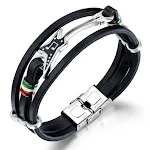 Pulseira de couro de guitarra elétrica de rock — foto 3