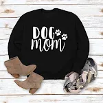 Dog Mom Lettered Casual Round Neck Long Sleeve Sweater, Europe and America cross-border fashion, loose fit, perfect base — photo 9