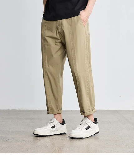 Title 10, Pantaloni Casual Uomo in Puro Cotone, Struttura...