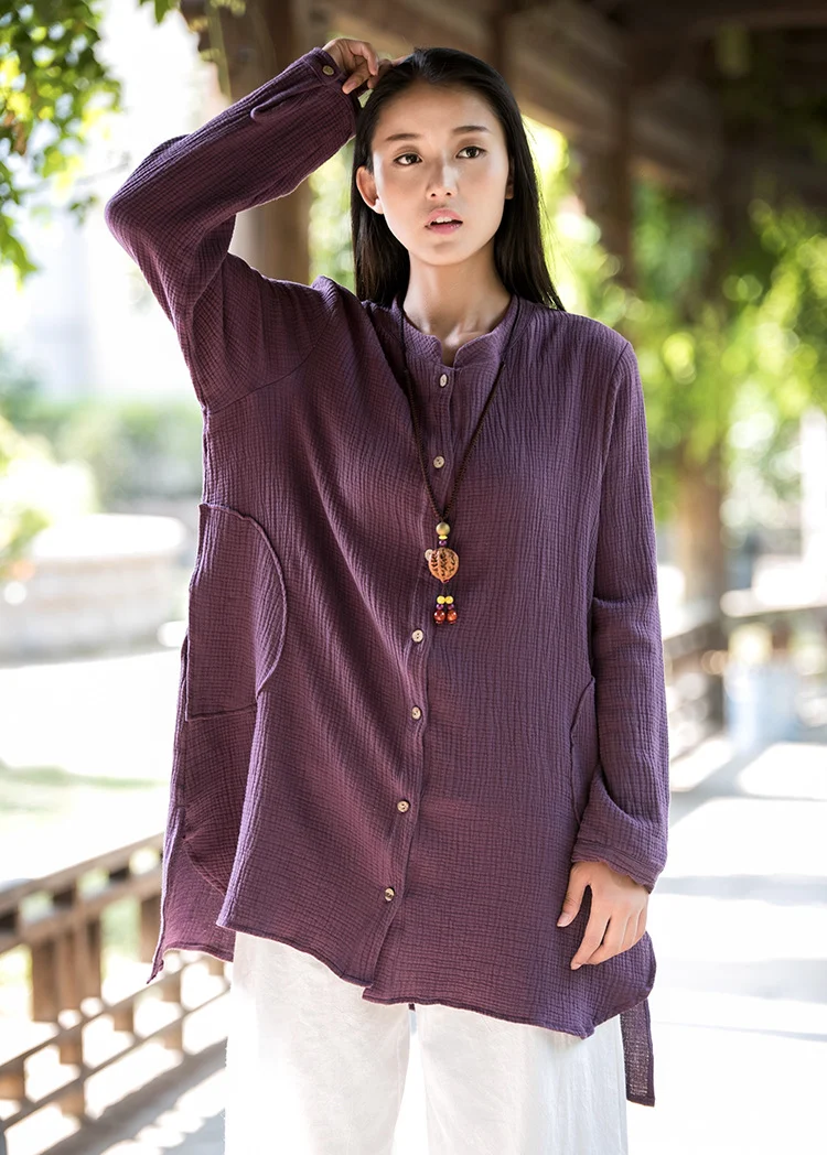 Title 19, Camicia retrò a doppio strato da donna primaver...