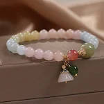 Pulseira de contas naturais coloridas e fofas, perfeita para adicionar um toque alegre e vibrante ao seu estilo diário. — foto 2