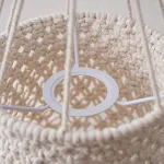 Abajur boêmio artesanal com borlas para quarto, decoração em fio de algodão, perfeito para criar um ambiente aconchegante. — foto 17