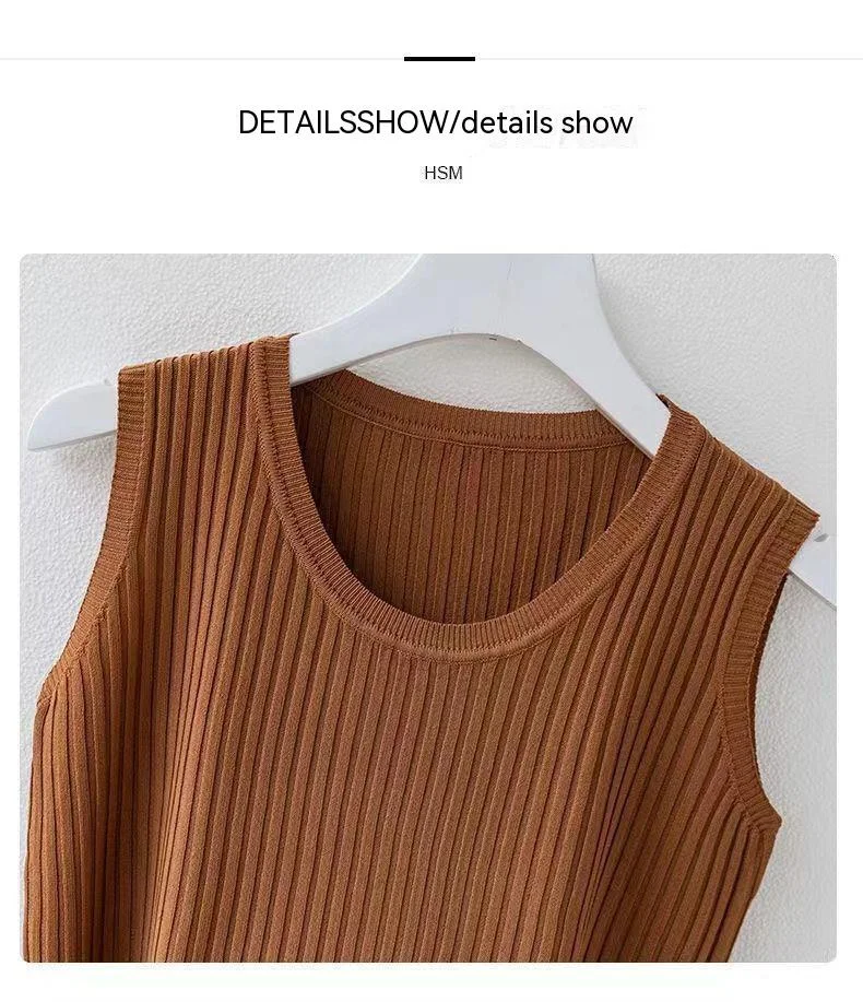Title 6, Womens Summer Ice Silk Round Neck Camisole Ves...