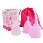 Auslaufsichere Menstruationstasse aus Silikon in Farbkartonverpackung für diskreten, komfortablen Schutz — foto 11