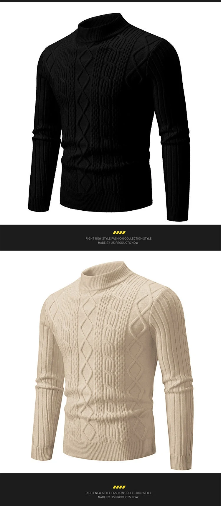 Title 1, Mens Sweater Twisted Round Neck Pullover Leisu...