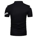 Camisa polo de mangas curtas casuais de impressão geométrica masculina — foto 2
