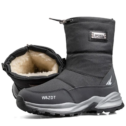 Title 2, Mens Waterproof Non-slip Snow Boots for Outdoo...