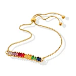 Pulseira minimalista com zircônias coloridas para presentear. Um acessório vibrante e elegante, ideal para amantes de presentes e estilo moderno. — foto 1