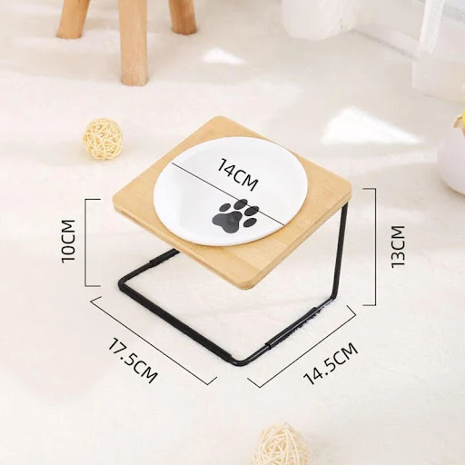 Title 10, Black, Stain-Proof Ceramic Cat Bowl with Chin a...