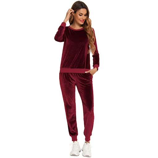 Title 8, Completo sportivo in velluto donna autunno inve...