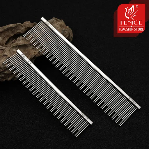 Fenice Pet Dematting Comb - Stainless Steel Pet Grooming Comb for Dogs and Cats Gently Removes Loose Undercoat, Mats, kn — photo 2