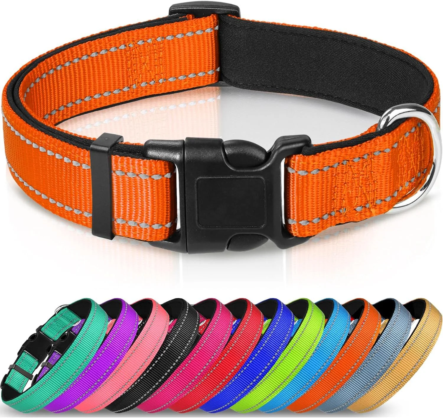 Title 9, Adjustable Reflective Nylon Webbing Dog Collar....
