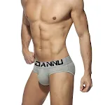 Cuecas Masculinas Sexy Algodão Puro Confortáveis Simples Tendência Letras Cintura Baixa Respirável Bolsa U Esportes Jovens Roupa Íntima — foto 7