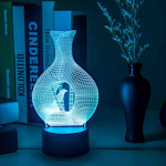 Luminária LED 3D criativa para a noite, transforme seu quarto com luz suave e designs incríveis. Perfeita para criar ambientes relaxantes e presentear. — foto 1