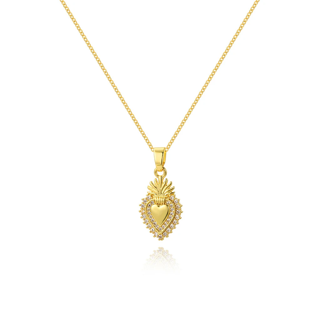 Colar pingente em forma de O de amor com zircônia e cobre incrustado, um toque doce e brilhante de afeto e estilo. — foto 5