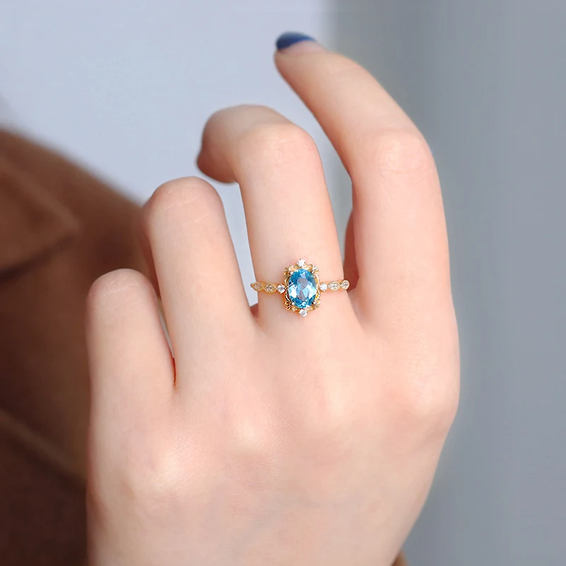 Anillo de mujer S925 plata de ley con baño de oro y diamantes — foto 9